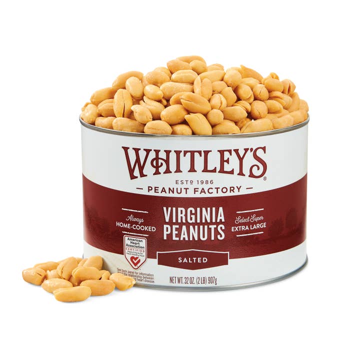 Whitley's Peanut Factory - Wholesale Nuts - 32 oz. Tins Salted Virginia Peanuts0