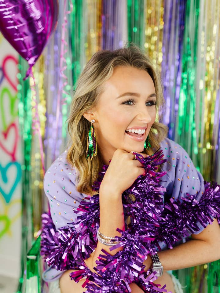 Mardi Gras Sequin Tassels for wholesale by Taylor Shaye Designs