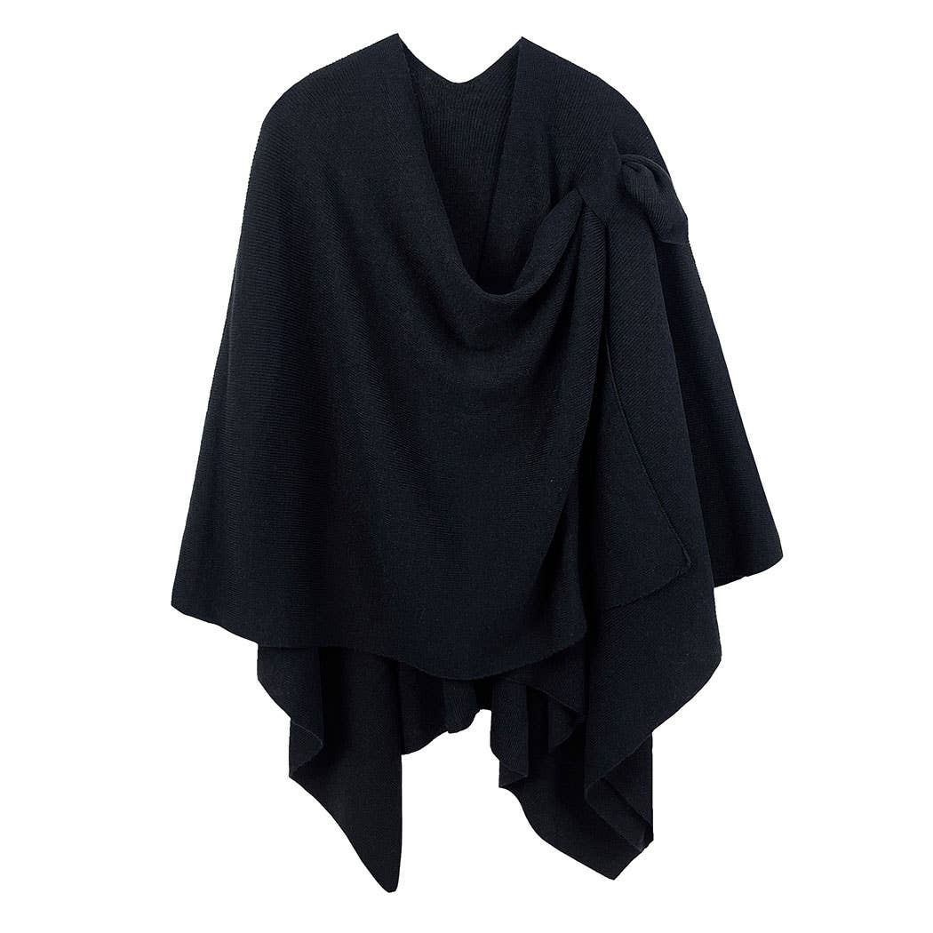 Fashion City - Wholesale Poncho - Women's - Solid Ruana with Shoulder Strap0