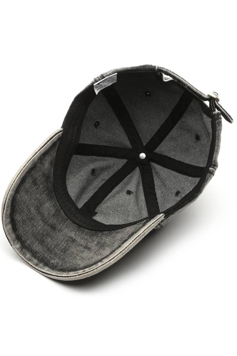 ACCITY - Wholesale Baseball Cap - Women's - Washed Denim Solid Baseball Cap Street Style_CWAH052711