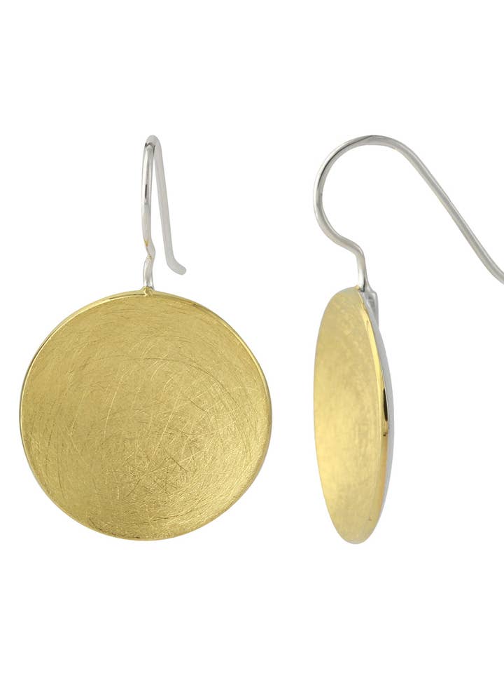 Silver earrings bowl, 21mm | gold-plated for wholesale by Campur GmbH