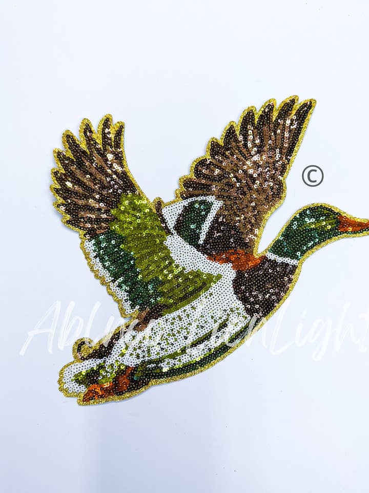 Big Mallard Duck Hunting Sequins Patch for wholesale by ABLNco