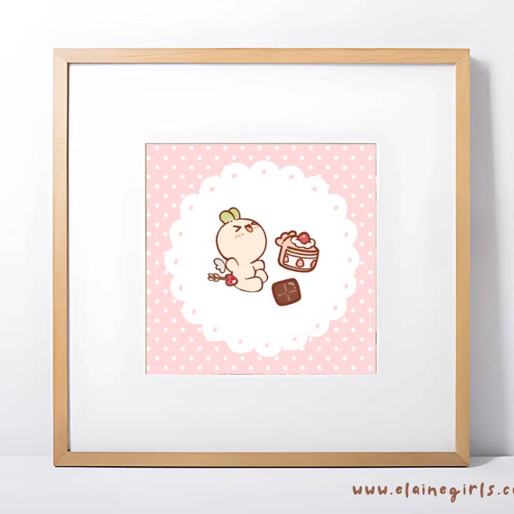 Art Print Valentine's Day Polk Dot Themed | 6x6 Art Print for wholesale by Elaine Girls