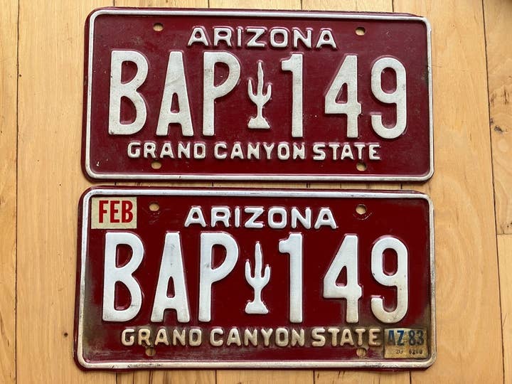 Paire de plaques d'immatriculation de l'Arizona de 1983 pour la vente par RusticPlates