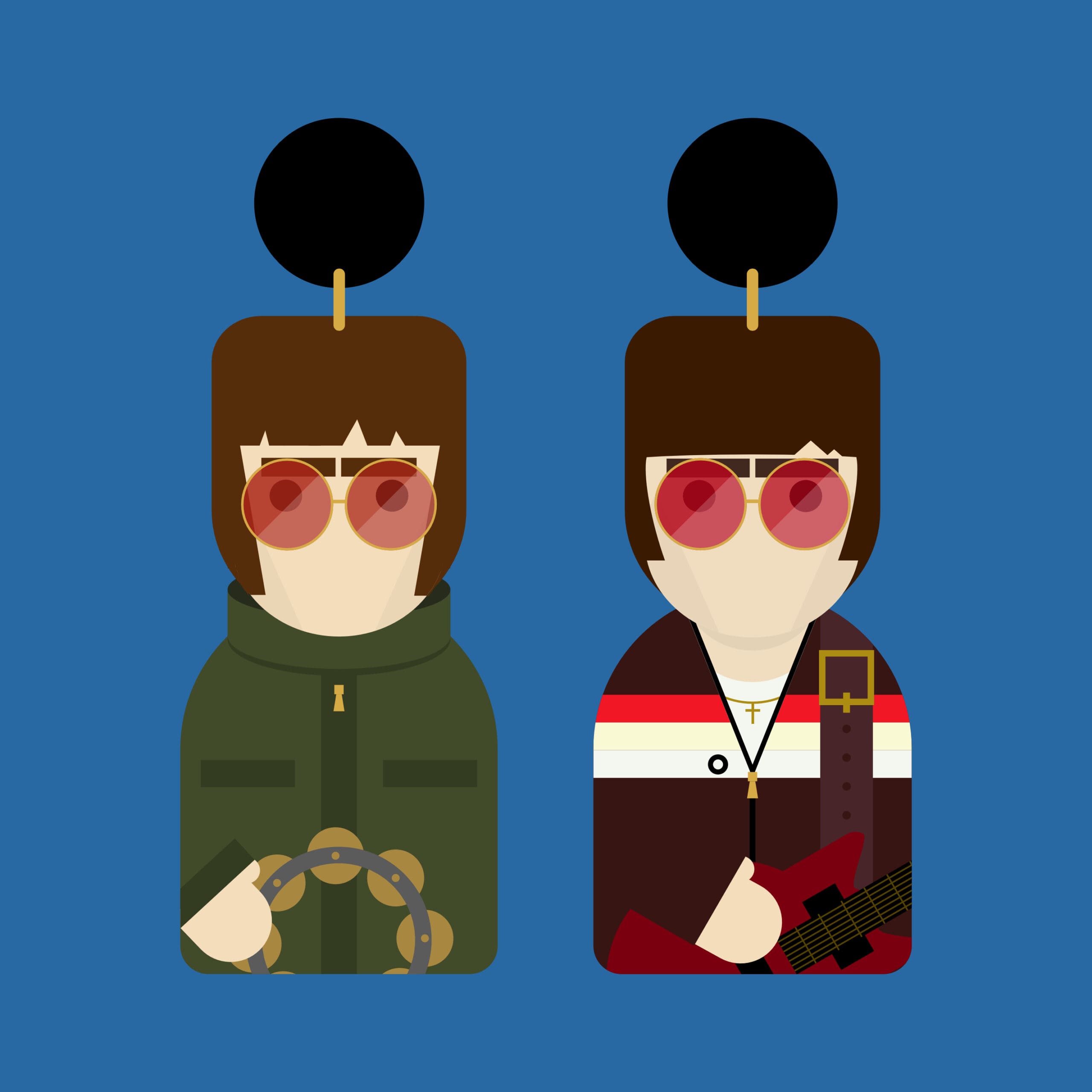 Hey There Munchquin – wholesale Dangle earrings – Wooden Icon inspired dangle earrings - Bowie Ziggy Stardust7