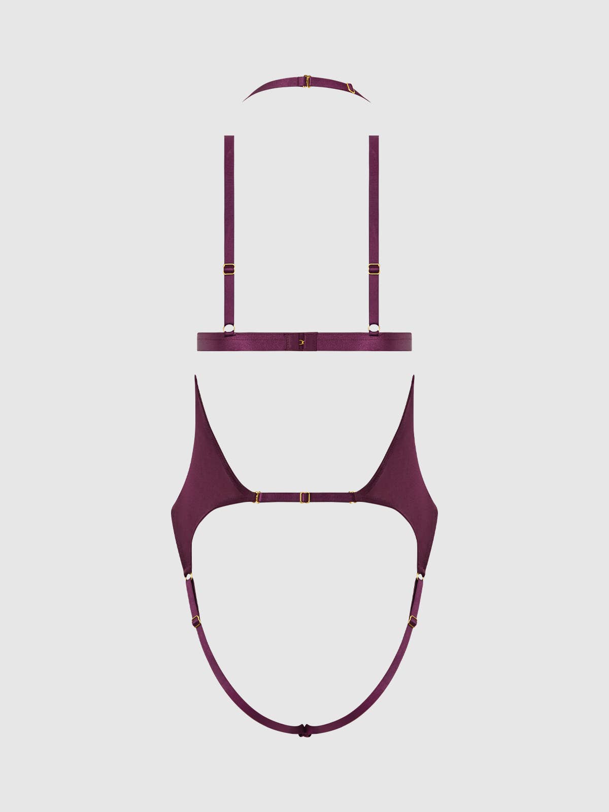 House of Desire - Wholesale Lingerie Bodysuit - Women's - YASMINE SHIMMER MESH SLIT CUP, BACKLESS TEDDY & BRALETTE SET11