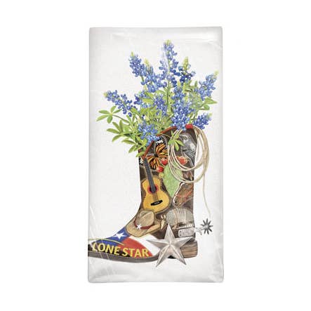 Lone Star Boot Bagged Towel for wholesale by Mary Lake-Thompson Ltd.