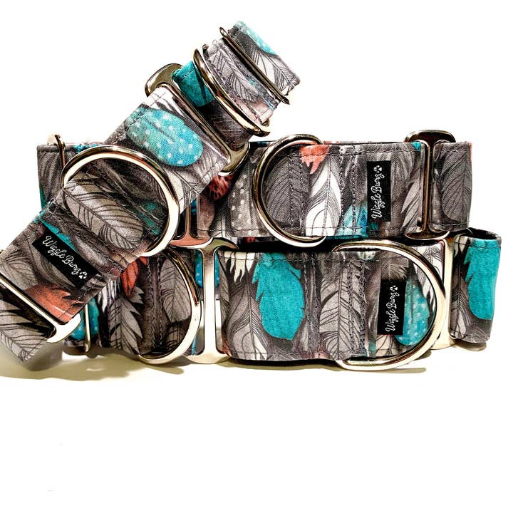 Be Feathered Be Free Dog Collar for wholesale by Wiggle Bumz