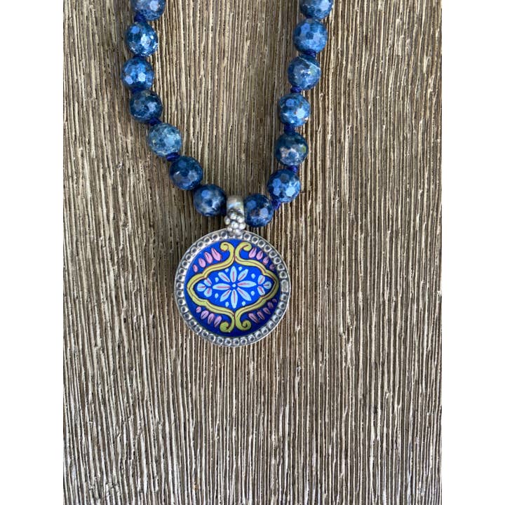 Jen Stock Mindful Designs - Wholesale Pendant/Charm Necklace - Block Print Beaded Necklaces3