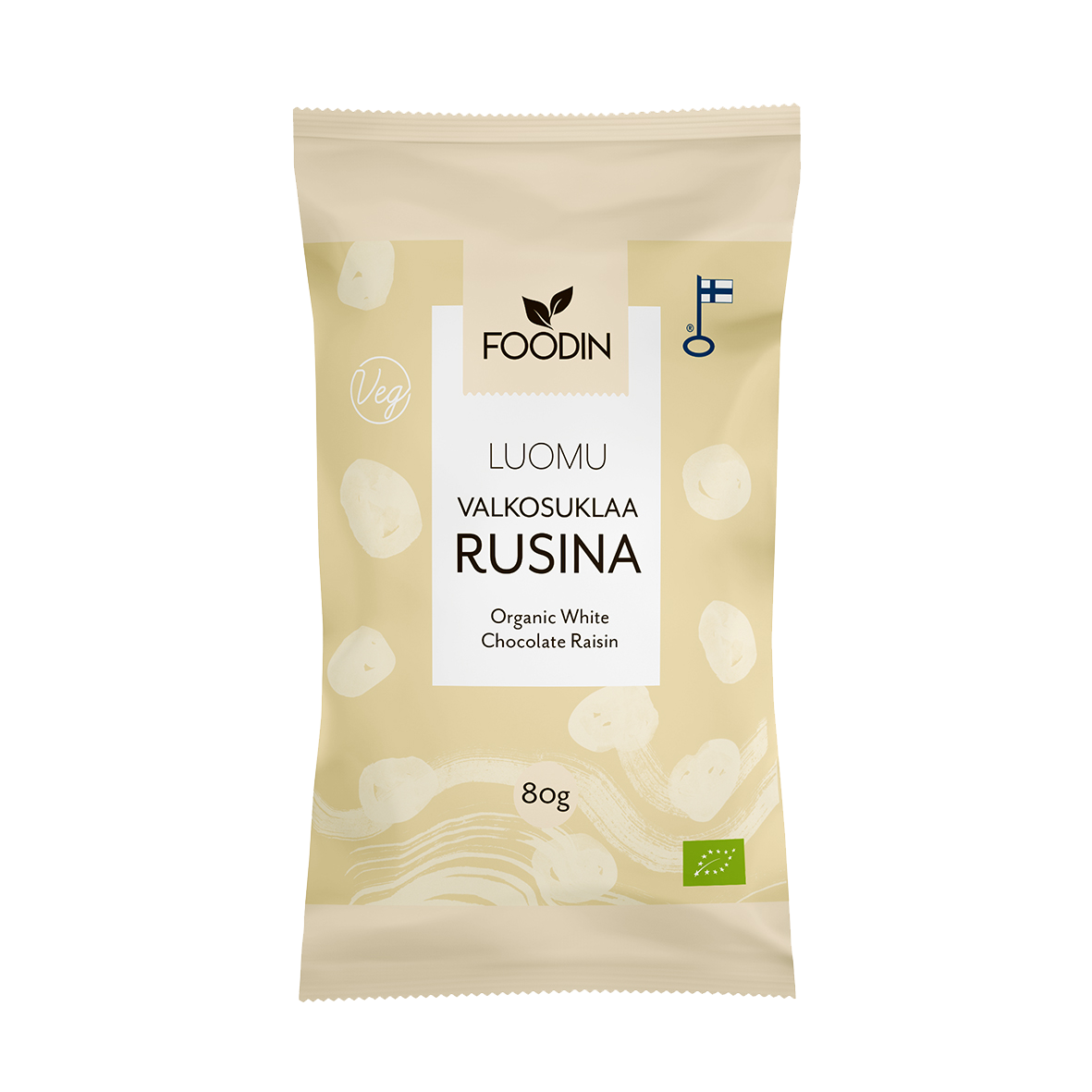Foodin - Wholesale Chocolate Covered Sweets - White Chocolate Raisin 80g, Organic0