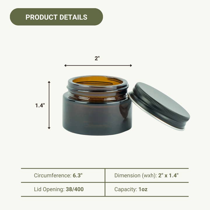 Nature Packaged - Wholesale Jar - Glass Amber 1 Oz Jar3