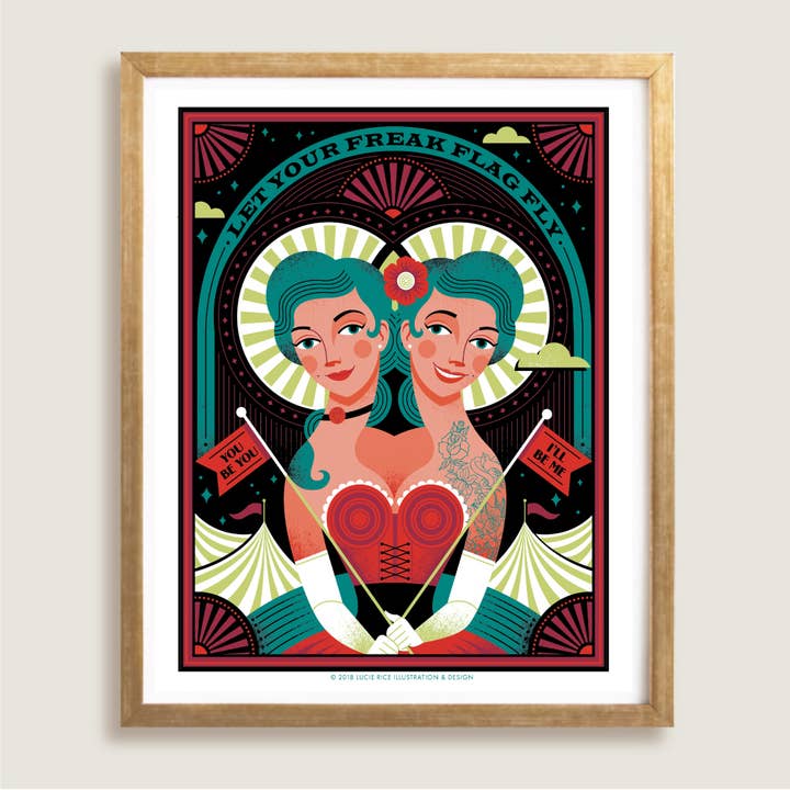 Deixe a sua Bandeira Freak Voar por atacado de Lucie Rice Illustration and Design