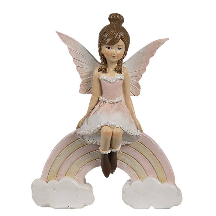 Clayre & Eef - Wholesale Decorative Figurine - 6PR4225 Decorative Figurine Elf 9x3x11 cm Pink Plastic