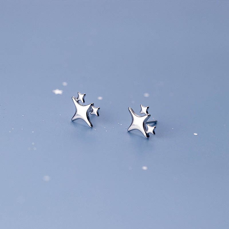 happyzzzsu - Wholesale Stud/Post Earrings - Sterling Silver Star Stud Earrings1