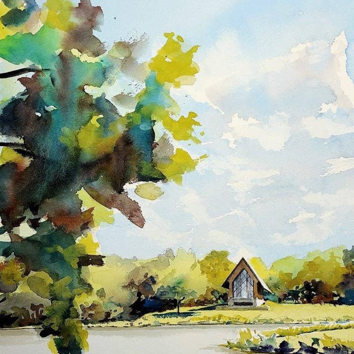 KC Powell Gardens 2 Chapel - Fine Art Print for wholesale by Steven Dragan Fine Art