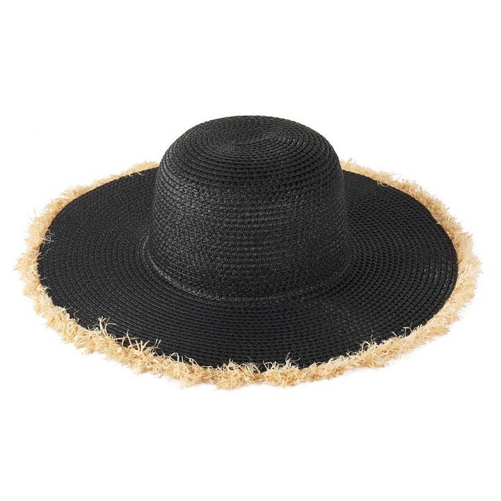 Sensibling Corp. - Wholesale Straw Hat - Women's - Frayed Edge Floppy Straw Sun Hat5
