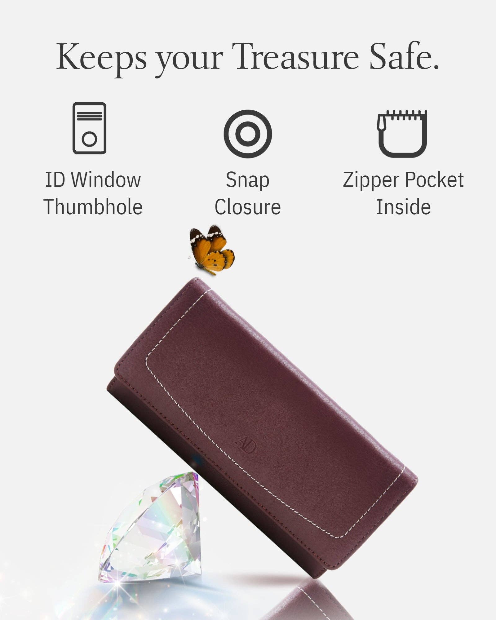 Access Denied Accessories - Wholesale Wallet - Women's - Accordion Clutch Wallet for Women Removable Checkbook Holder1