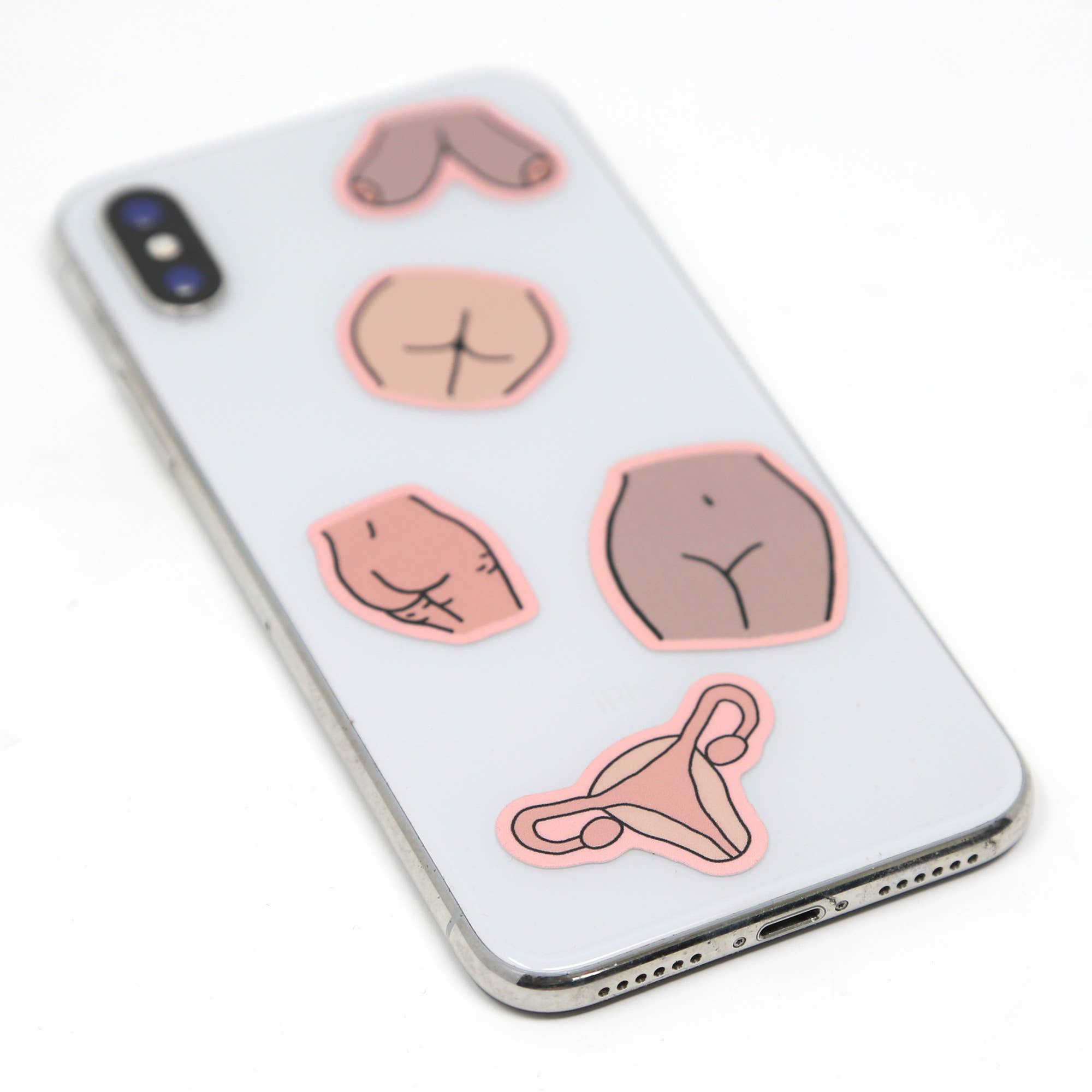 Unblushing - Wholesale Sticker - Feminist Sticker Sheet 5x7 - Boob Butt Uterus Sticker Set1