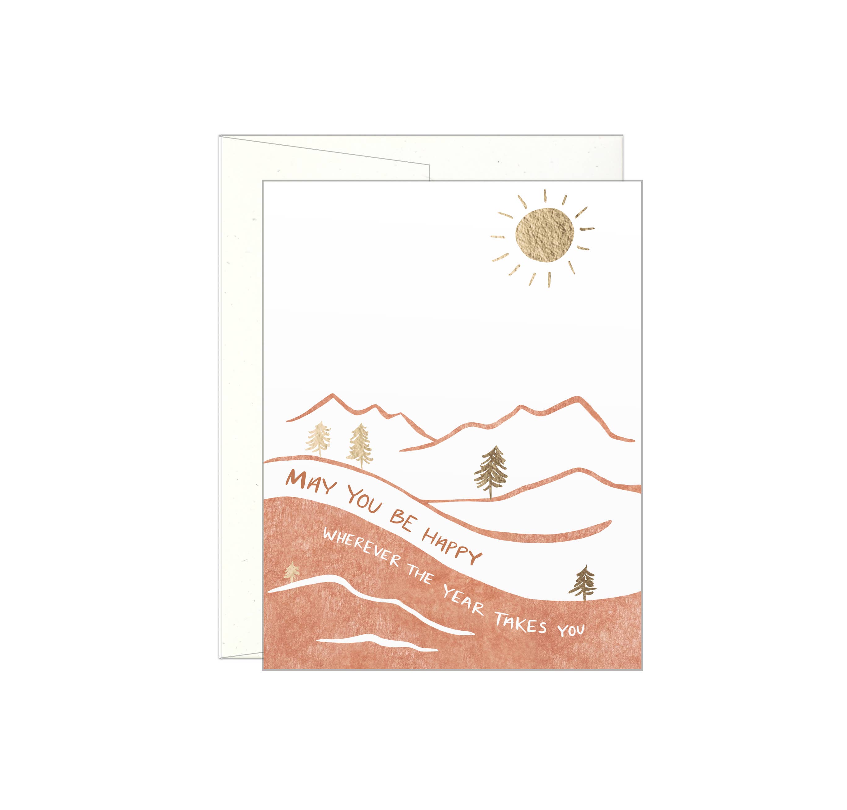 Lake Erie Design Co. - Wholesale Birthday Card - May you be Happy - Mountain - Letterpress Card