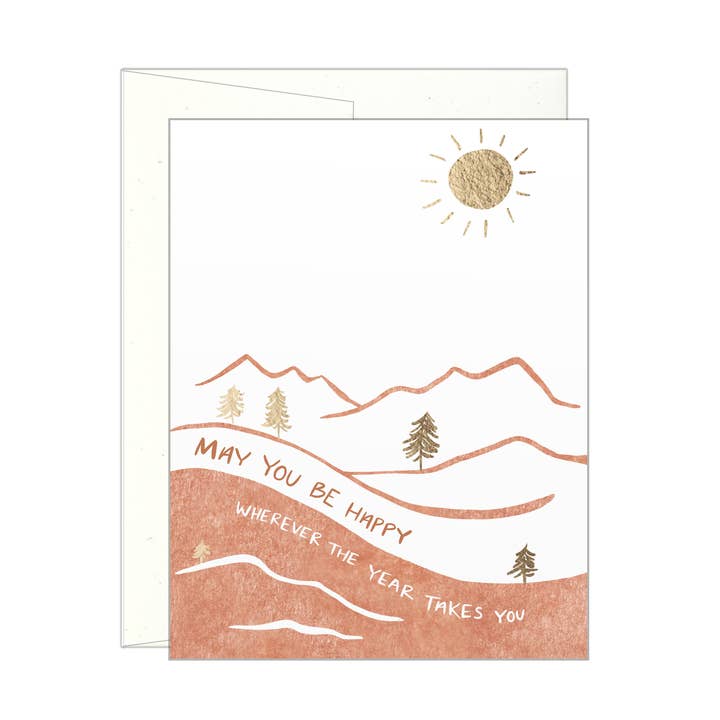 Lake Erie Design Co. - Wholesale Birthday Card - May you be Happy - Mountain - Letterpress Card0