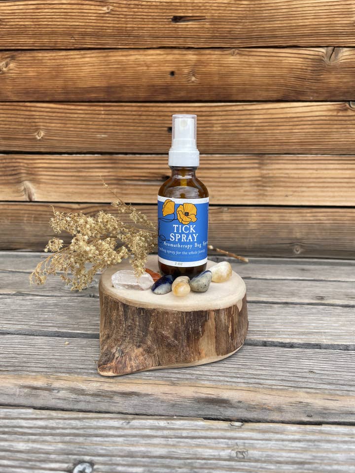 Tick Spray 2 oz for wholesale by Golden Poppy Herbal Apothecary