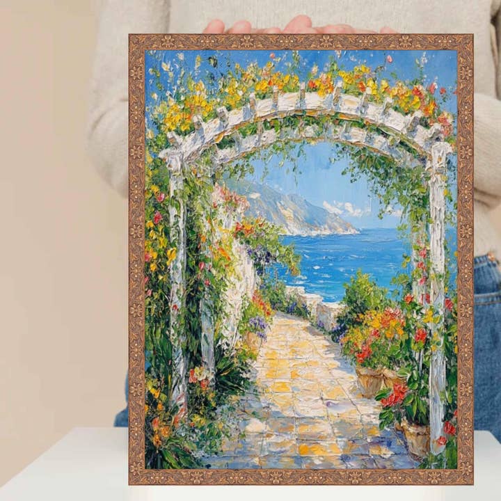 Slim Gold Leaf Floral Star Picture Frame 22x22 frame for wholesale by Modern Memory Design Picture Frames