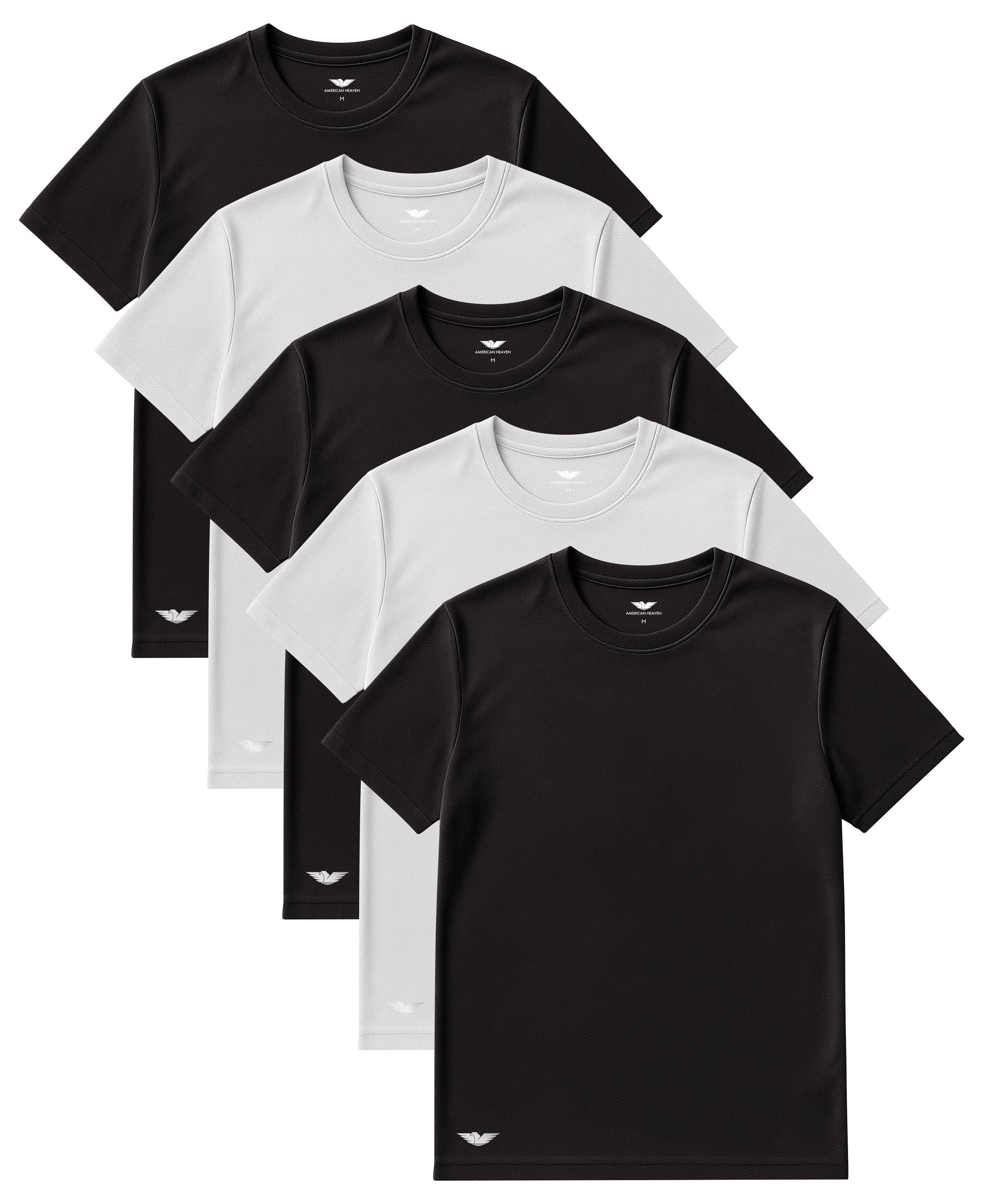 I-Wear Brands - Wholesale Athletic Top - Men's - 5 Pack Men's Crew Neck Dry Fit Mesh T-Shirts5