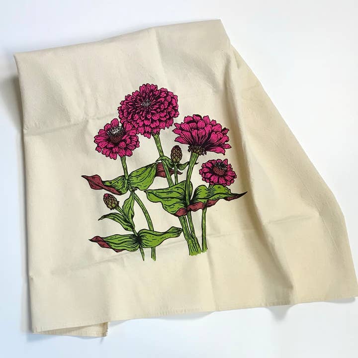 Stacey Malasky - Wholesale Tea Towel - Zinnias Tea Towel3