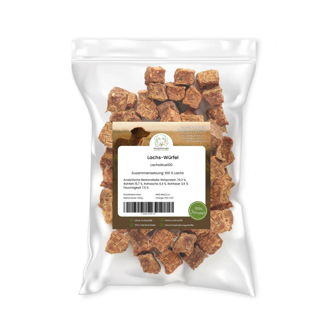 Kauartikel.com GmbH - Wholesale Pet Treats - Dog - Salmon cubes1