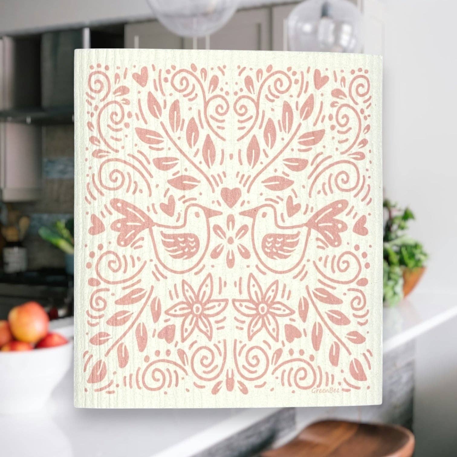 Green Bee Tea Towels - Wholesale Dishcloth - Pink Floral Pattern Towel | Cleaning | Swedish Dish Cloth3