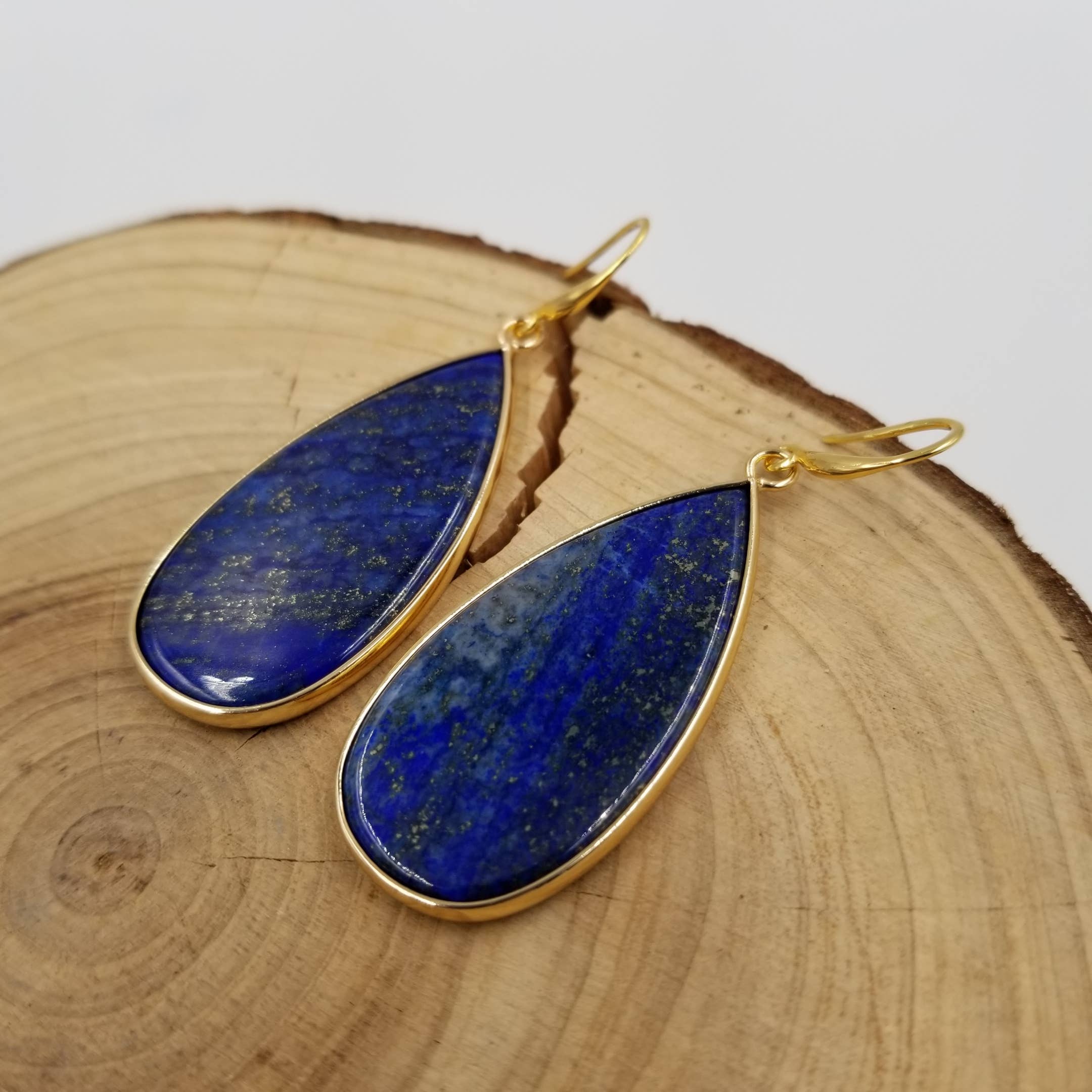 CHAKRA JEWELRY - Wholesale Dangle Earrings -  Natural Stone Lapis Lazuli Chakra Earrings2