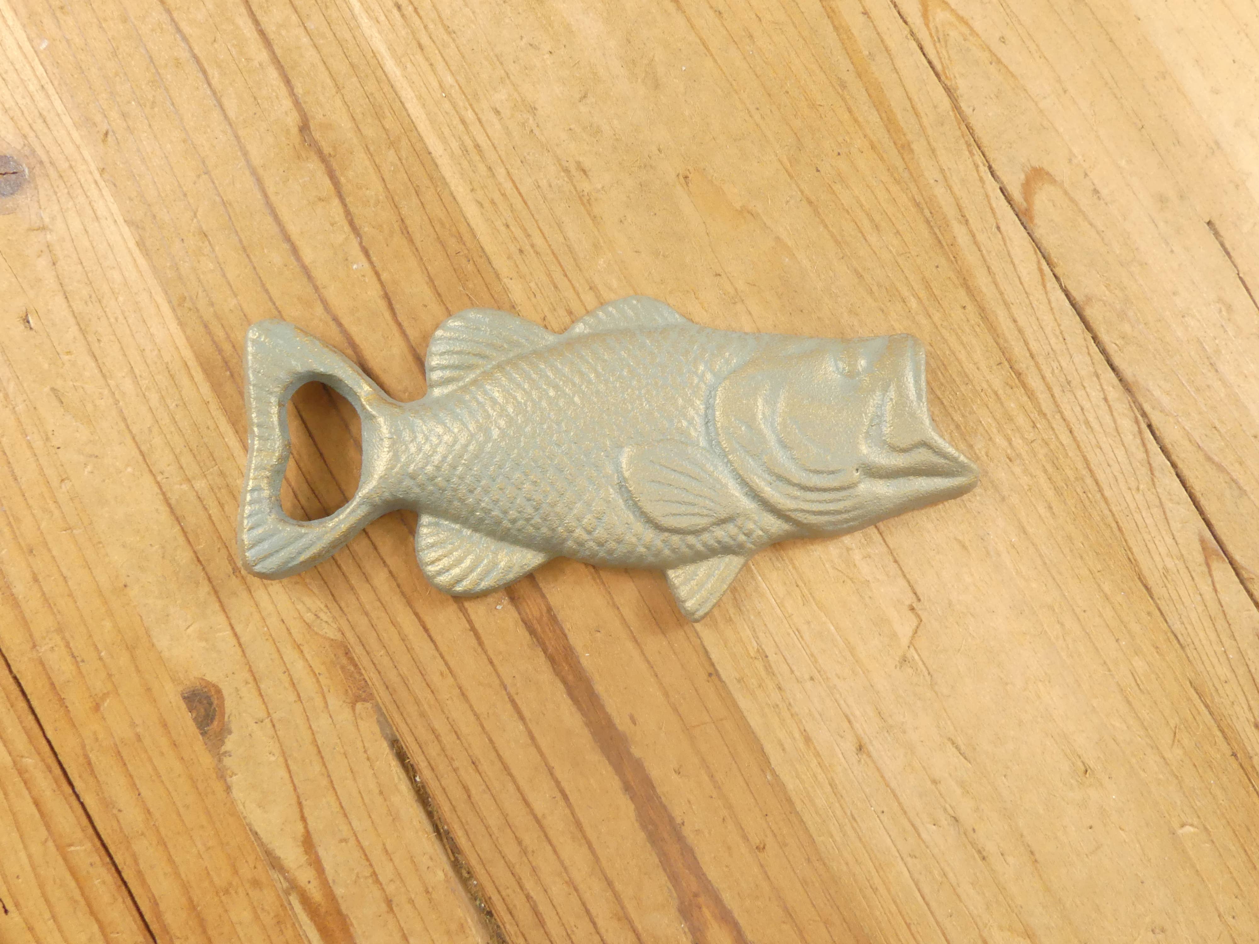 Midwest Craft House - Wholesale Bottle/Wine Opener - CAST IRON LARGEMOUTH BASS / FISH BOTTLE OPENER1