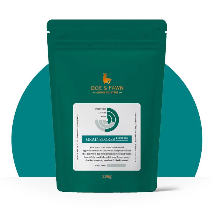 Grainstores Espresso for wholesale by Doe & Fawn Coffee Roasters
