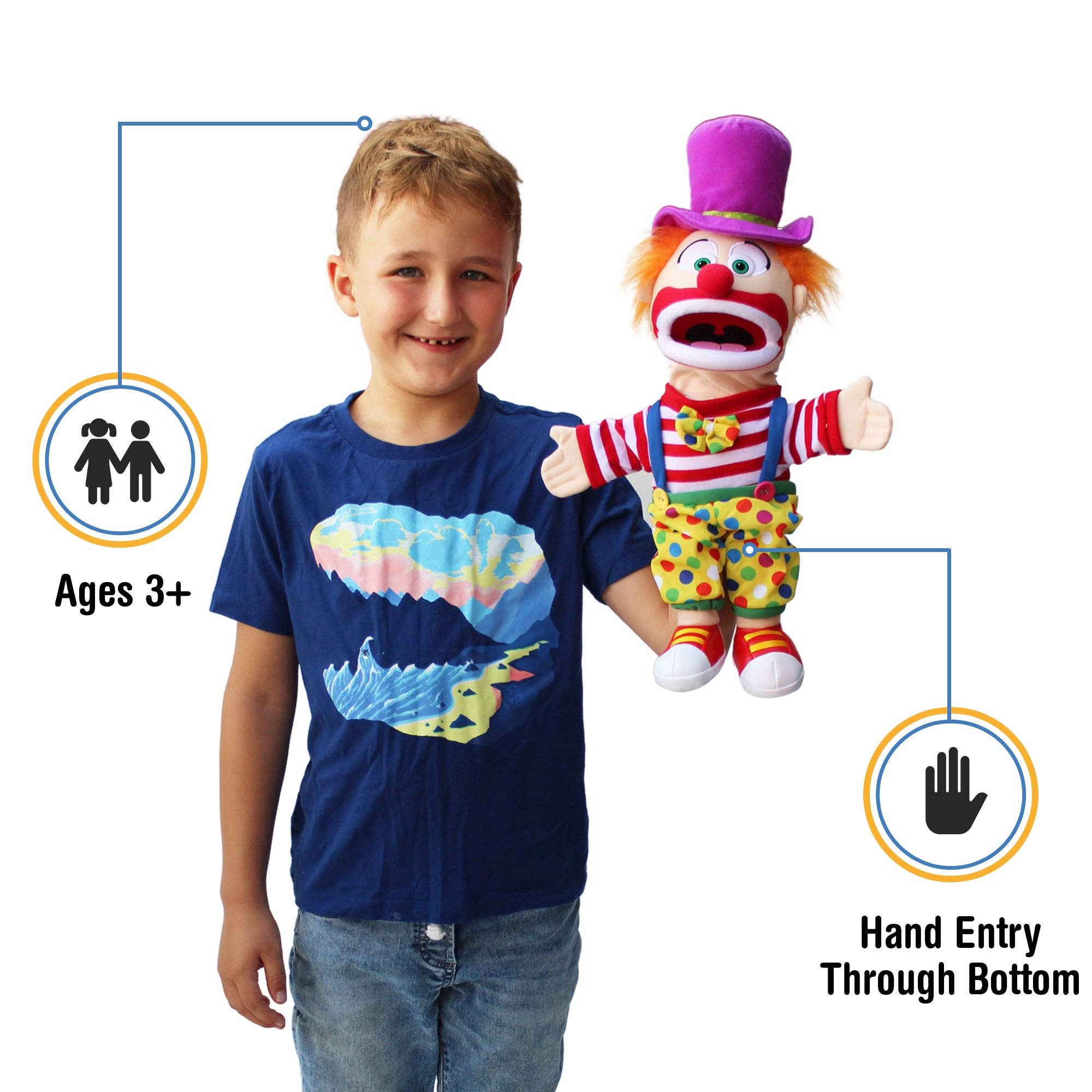 Silly Puppets - Wholesale Puppet - Kids & Baby - Silly Puppets Clown (14")1