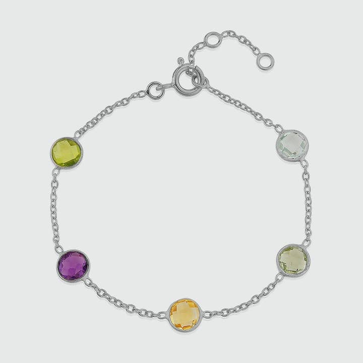 Pulseira Chennai Multi Gemstone e Prata Esterlina por atacado de Auree Jewellery
