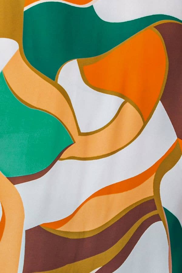 RUST GREEN A printed woven top featuring shirt - ITP12679 for wholesale on Faire4