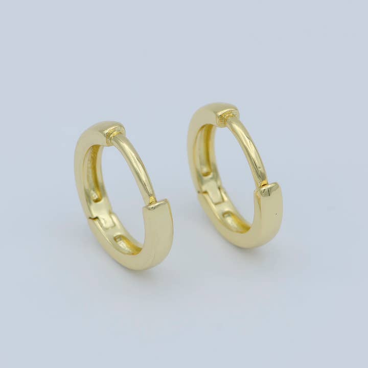 Aim Eternal - Wholesale Huggie Earrings - Dainty 12mm Huggie Earring, 24K Gold Filled Hoop Huggie for minimalist jewelry component Everday wear perfect gift for her P2631