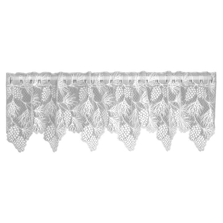 Heritage Lace - Wholesale Valance - Lodge Christmas Woodland 60x16 Lace Valance Curtain White