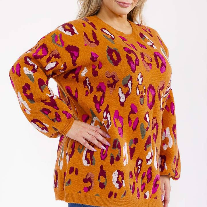 T21533P- Pull motif animal multicolore grande taille pour la vente par IWT Brands