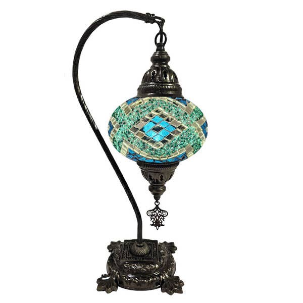 Hanging Mosaic Desk Lamp - Large single row turquoise for wholesale by Access by Mediterranean Concepts
