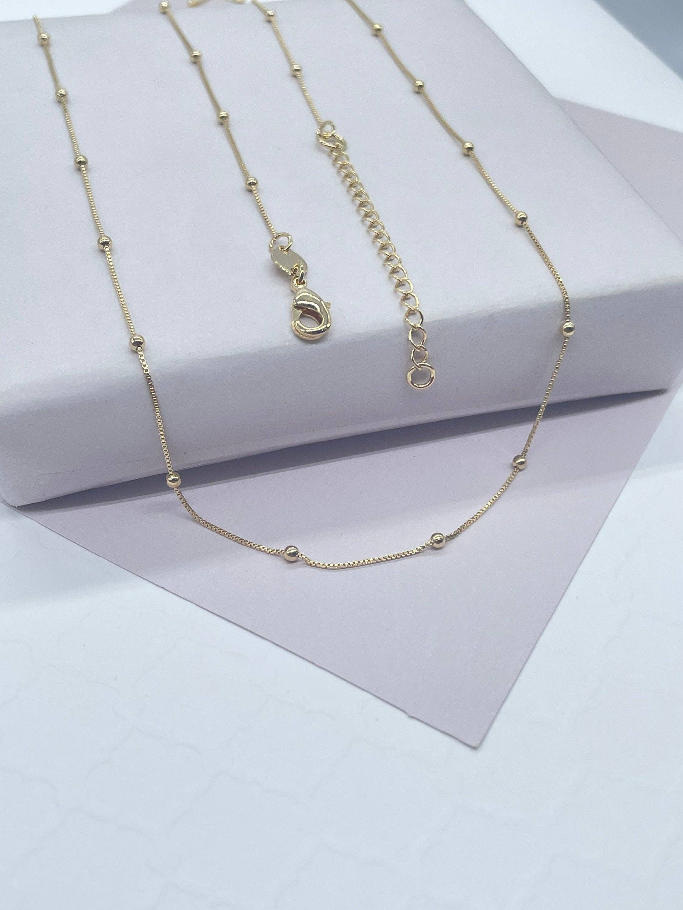 Milie - Wholesale Link & Chain Necklace - 18k Gold Filled Ultra Thin 0.6mm Satellite Chain4