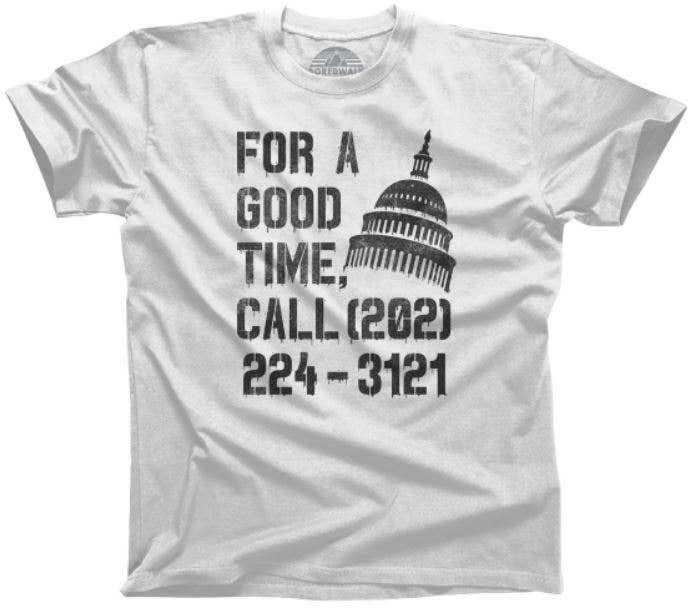 Boredwalk - Wholesale Screen Printed T-Shirt - Men's - Men's For A Good Time Call Congress T-Shirt4