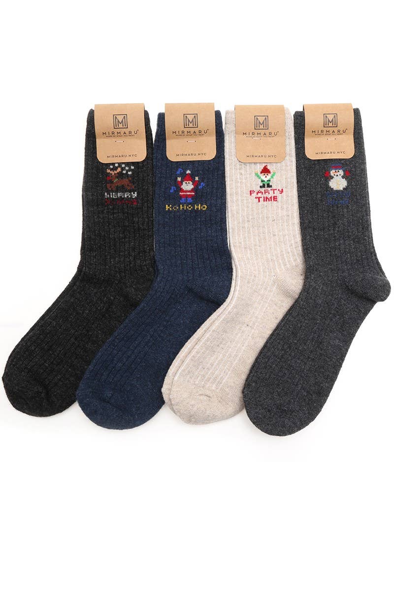  MERRY Women's Christmas Wool Blend Crew Socks for wholesale on Faire12