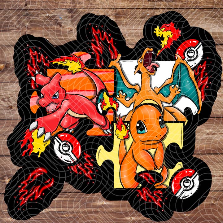 Autocollant en vinyle 3" Char Evolution Poke Anime Film Jeu Vidéo pour la vente par The Geek Boutique