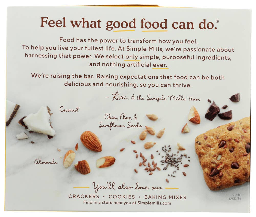 KeHE Distributors, LLC - Wholesale Snack Bar - Simple Mills Bar Soft Baked Dark Chocolate Almond 5.99 oz1