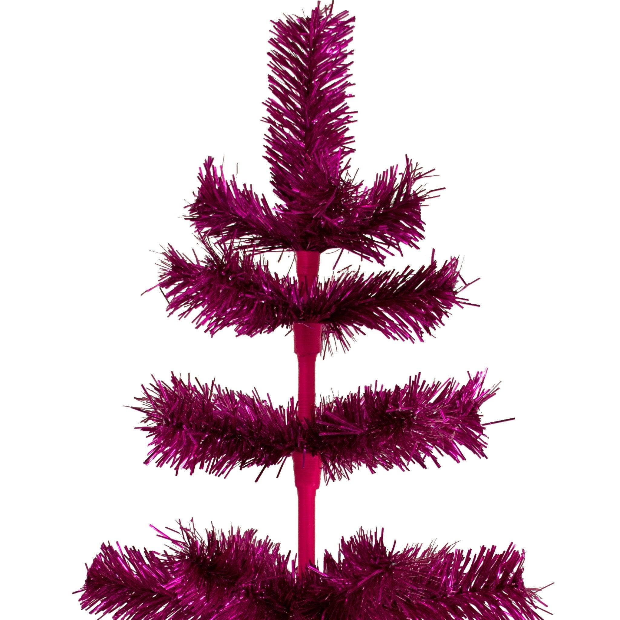 Lee Display - Wholesale Christmas Decoration - Fuchsia Tinsel Christmas Tree14