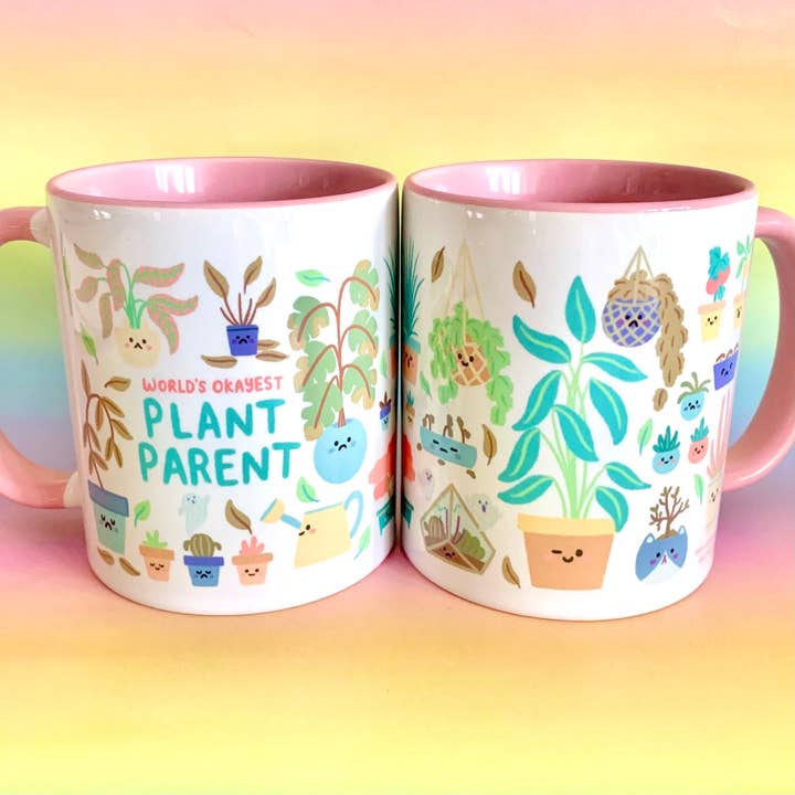 World's Okayest Plant Parent 11oz Mug for wholesale by Ellen Stubbings Illustration