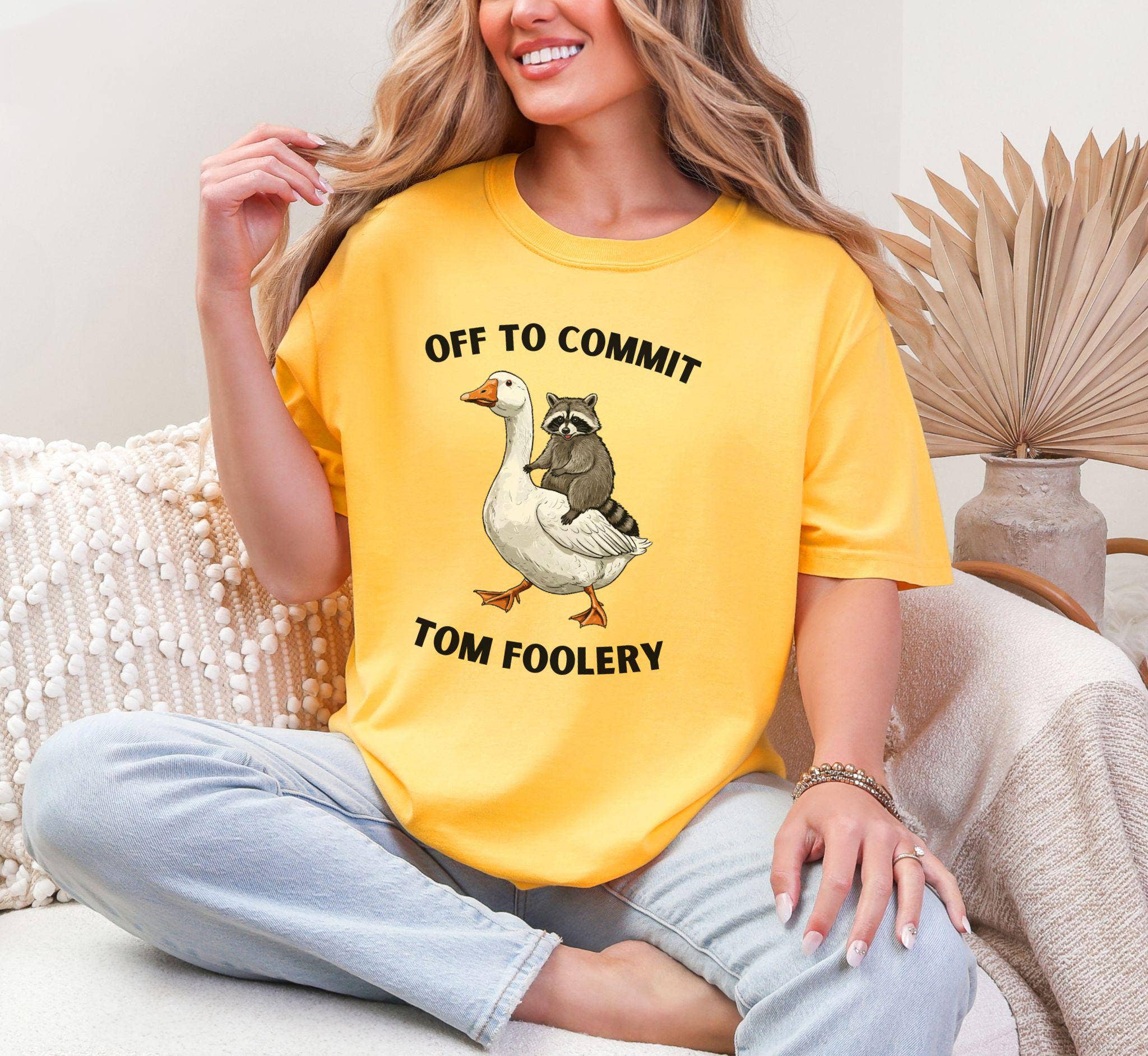 CVH DREAMY LTD - Vente T-shirt à imprimés – femme - T-shirt "Prêt à faire des bêtises", T-shirt mème raton laveur oie0