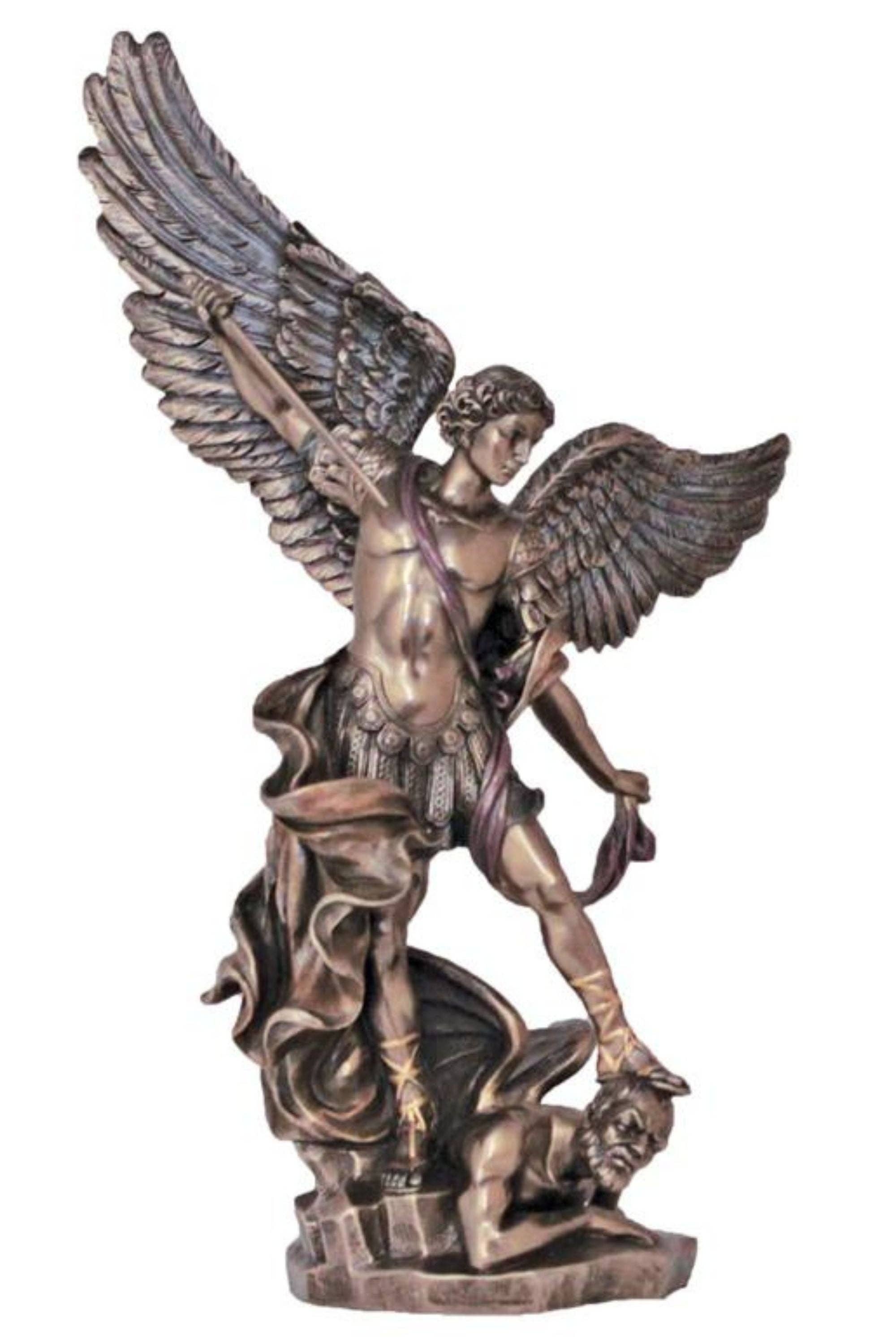 Goldscheider of Vienna - Wholesale Decorative Figurine - St. Michael Statue in Cold Cast Bronze 14.5"