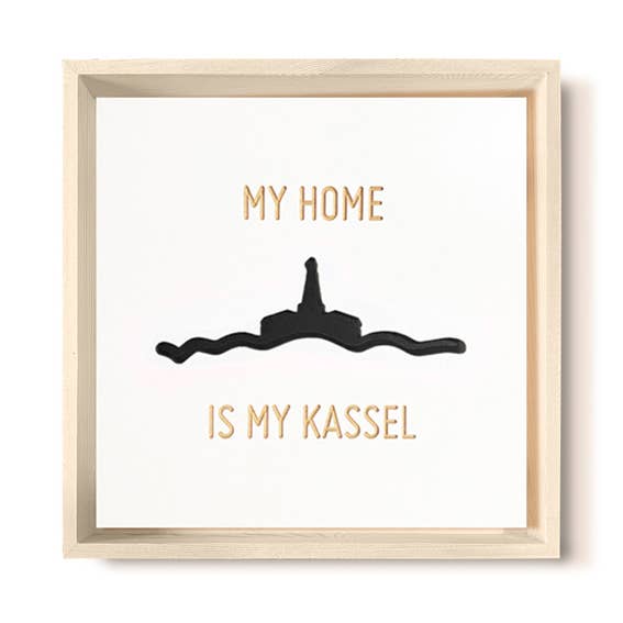 Stadtliebe® | Pintura 3D em madeira “A Minha Casa Is My Kassel” refinada por atacado de Stadtliebe®